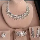 Zircon Stone Rhodium Plated Luxury Necklace Set – Elegant Jewelry Set with Sparkling Stones