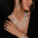 Zircon Stone Multilayer Necklace Set – White Gold Plated / Color Guaranteed for 10 Years