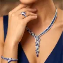 Luxury Rhodium Plated Jewelry Set with Zircon Stones – Necklace, Earrings, Bracelet & Ring