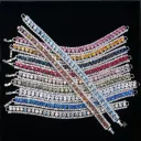 Luxurious bracelet set adorned with sparkling zircon stones - Various colors - Rhodium plated.